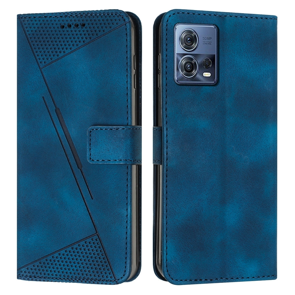 Motorola Moto S30 Pro Dream Triangle Leather Wallet Phone Case with Lanyard, Card Slot, Cash Compartment, Foldable Kickstand, Shockproof PU TPU Protective Cover