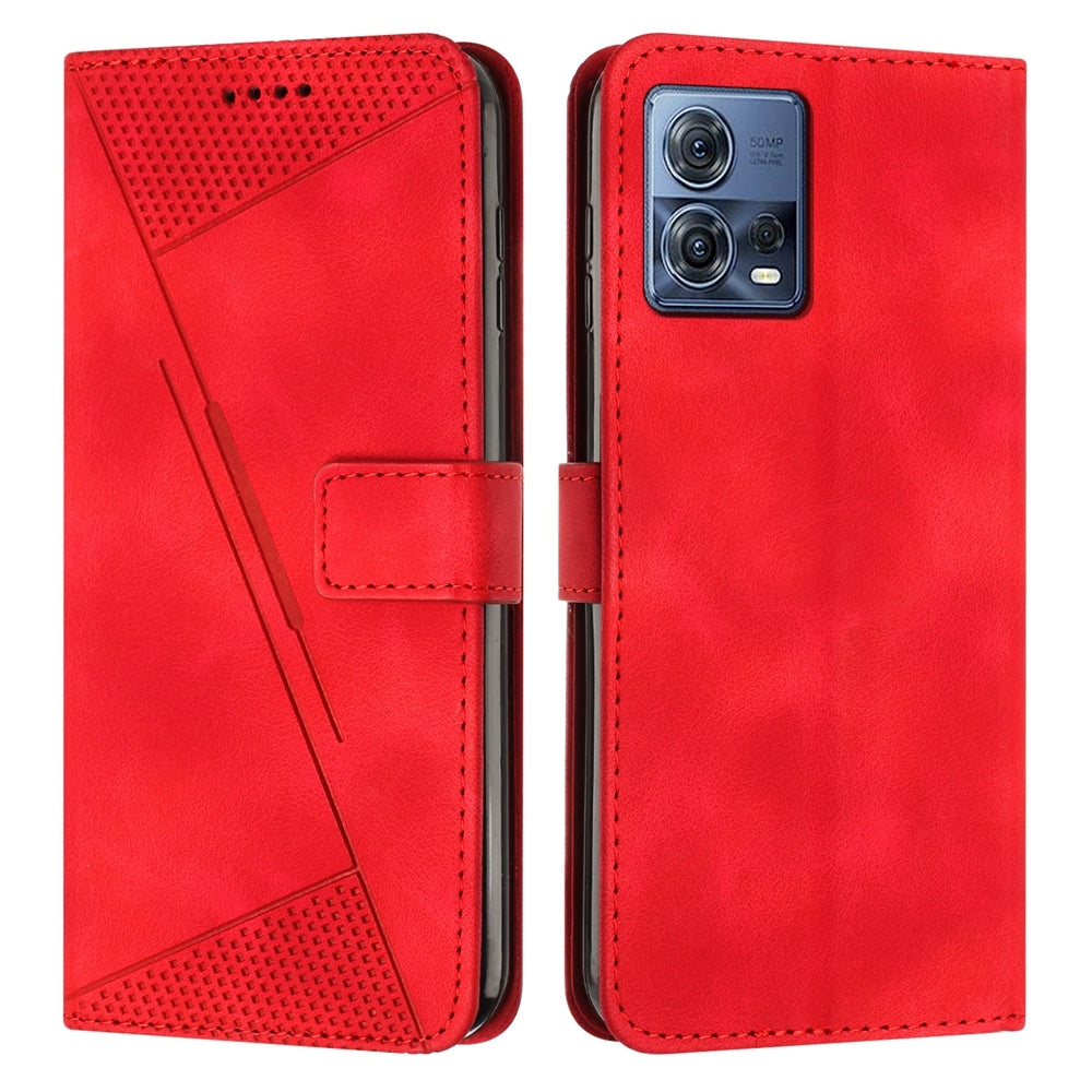 Motorola Moto S30 Pro Dream Triangle Leather Wallet Phone Case with Lanyard, Card Slot, Cash Compartment, Foldable Kickstand, Shockproof PU TPU Protective Cover