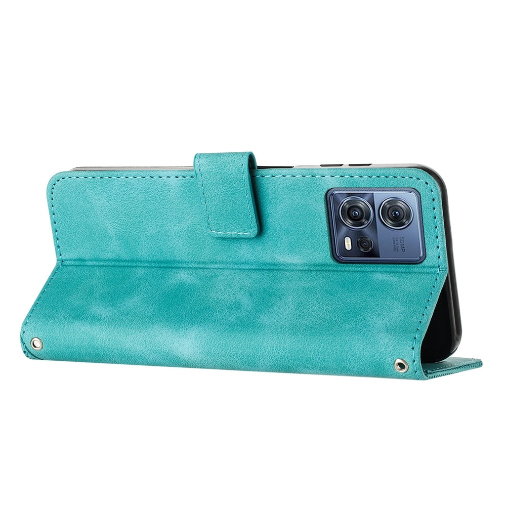 Motorola Moto S30 Pro Dream Triangle Leather Wallet Phone Case with Lanyard, Card Slot, Cash Compartment, Foldable Kickstand, Shockproof PU TPU Protective Cover