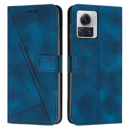 Motorola Edge 30 Ultra Dream Triangle Leather Wallet Phone Case with Lanyard, Card Slot, Cash Compartment, Foldable Kickstand, Shockproof PU TPU Protective Cover