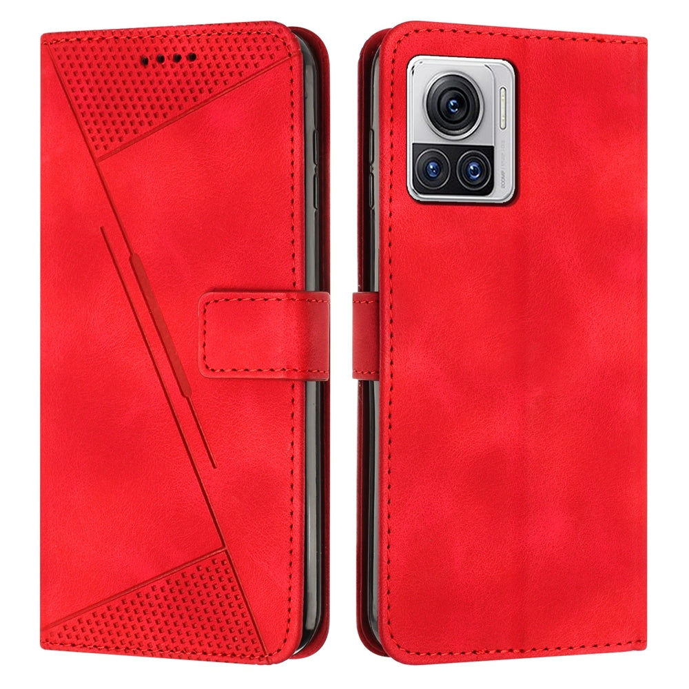 Motorola Moto X30 Pro Dream Triangle Leather Wallet Phone Case with Lanyard, Card Slot, Cash Compartment, Foldable Kickstand, Shockproof PU TPU Protective Cover
