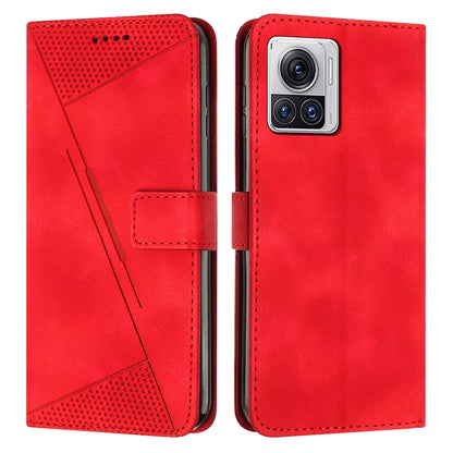 Motorola Edge 30 Ultra Dream Triangle Leather Wallet Phone Case with Lanyard, Card Slot, Cash Compartment, Foldable Kickstand, Shockproof PU TPU Protective Cover