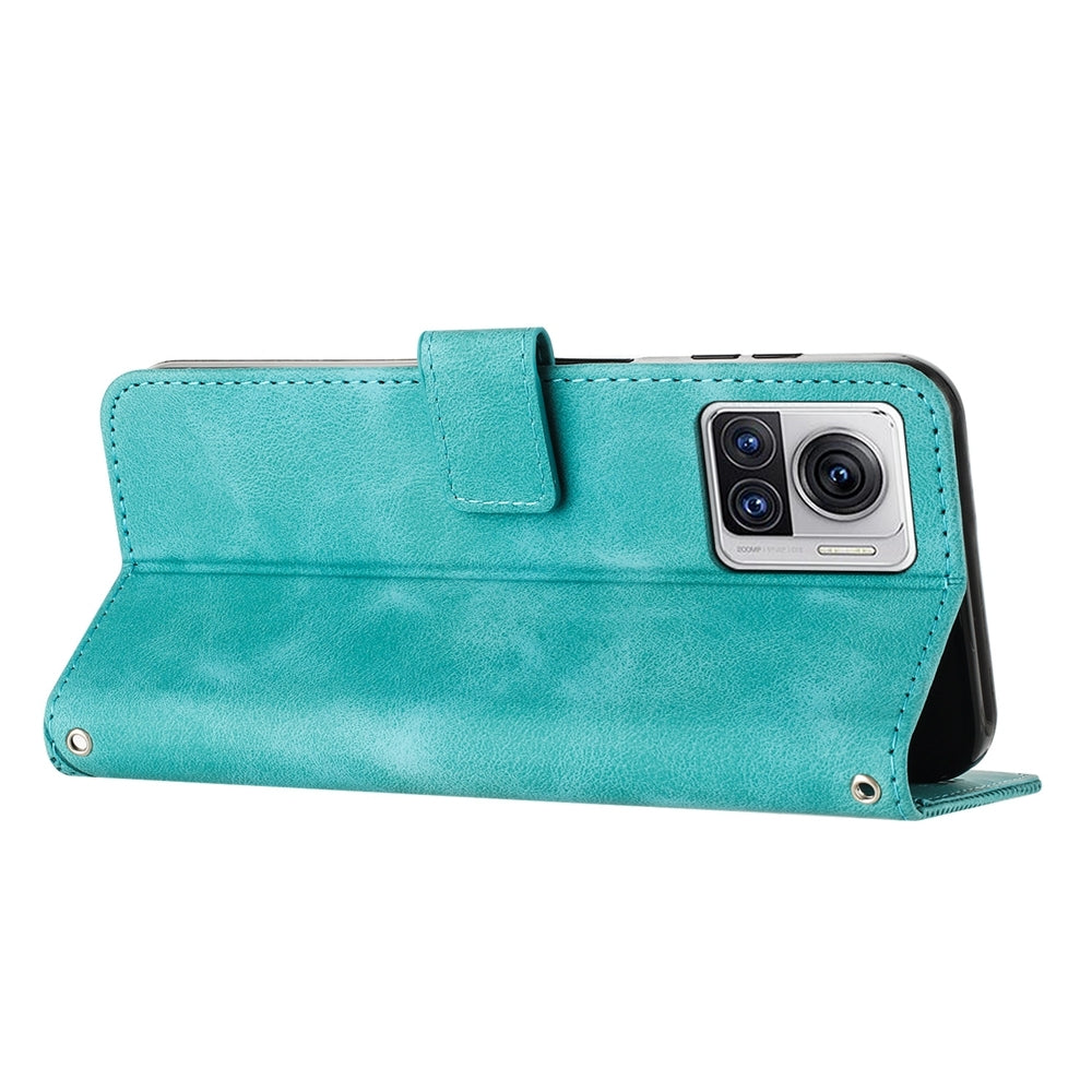 Motorola Moto X30 Pro Dream Triangle Leather Wallet Phone Case with Lanyard, Card Slot, Cash Compartment, Foldable Kickstand, Shockproof PU TPU Protective Cover