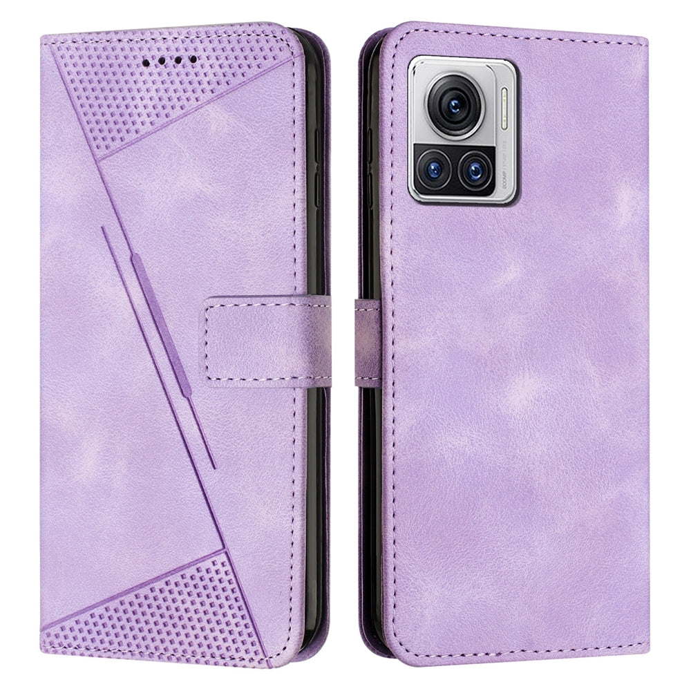 Motorola Moto X30 Pro Dream Triangle Leather Wallet Phone Case with Lanyard, Card Slot, Cash Compartment, Foldable Kickstand, Shockproof PU TPU Protective Cover
