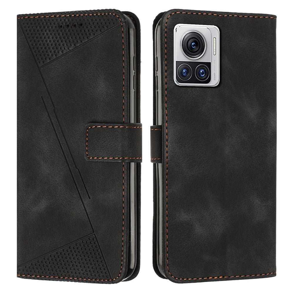 Motorola Moto X30 Pro Dream Triangle Leather Wallet Phone Case with Lanyard, Card Slot, Cash Compartment, Foldable Kickstand, Shockproof PU TPU Protective Cover