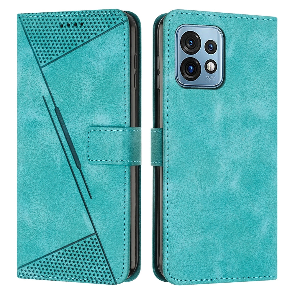 Motorola Moto X40 Dream Triangle Leather Wallet Phone Case with Lanyard, Card Slot, Cash Compartment, Foldable Kickstand, Shockproof PU TPU Protective Cover