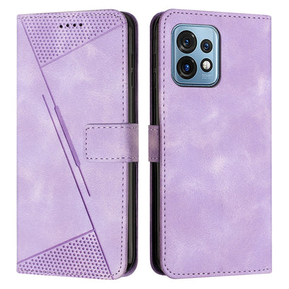 Motorola Moto X40 Dream Triangle Leather Wallet Phone Case with Lanyard, Card Slot, Cash Compartment, Foldable Kickstand, Shockproof PU TPU Protective Cover