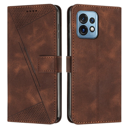 Motorola Moto X40 Dream Triangle Leather Wallet Phone Case with Lanyard, Card Slot, Cash Compartment, Foldable Kickstand, Shockproof PU TPU Protective Cover