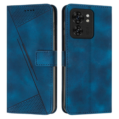 Motorola Edge 40 Dream Triangle Leather Wallet Phone Case with Lanyard, Card Slot, Cash Compartment, Foldable Kickstand, Shockproof PU TPU Protective Cover