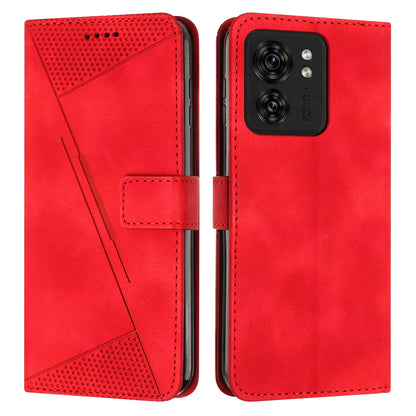 Motorola Edge 40 Dream Triangle Leather Wallet Phone Case with Lanyard, Card Slot, Cash Compartment, Foldable Kickstand, Shockproof PU TPU Protective Cover