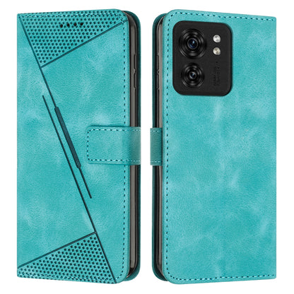 Motorola Edge 40 Dream Triangle Leather Wallet Phone Case with Lanyard, Card Slot, Cash Compartment, Foldable Kickstand, Shockproof PU TPU Protective Cover