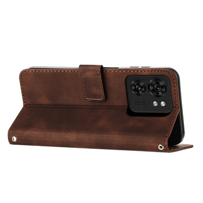 Motorola Edge 40 Dream Triangle Leather Wallet Phone Case with Lanyard, Card Slot, Cash Compartment, Foldable Kickstand, Shockproof PU TPU Protective Cover