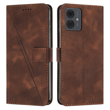 Motorola Moto G14 Dream Triangle Leather Wallet Phone Case with Lanyard, Card Slot, Cash Compartment, Foldable Kickstand, Shockproof PU TPU Protective Cover