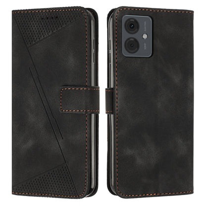 Motorola Moto G14 Dream Triangle Leather Wallet Phone Case with Lanyard, Card Slot, Cash Compartment, Foldable Kickstand, Shockproof PU TPU Protective Cover