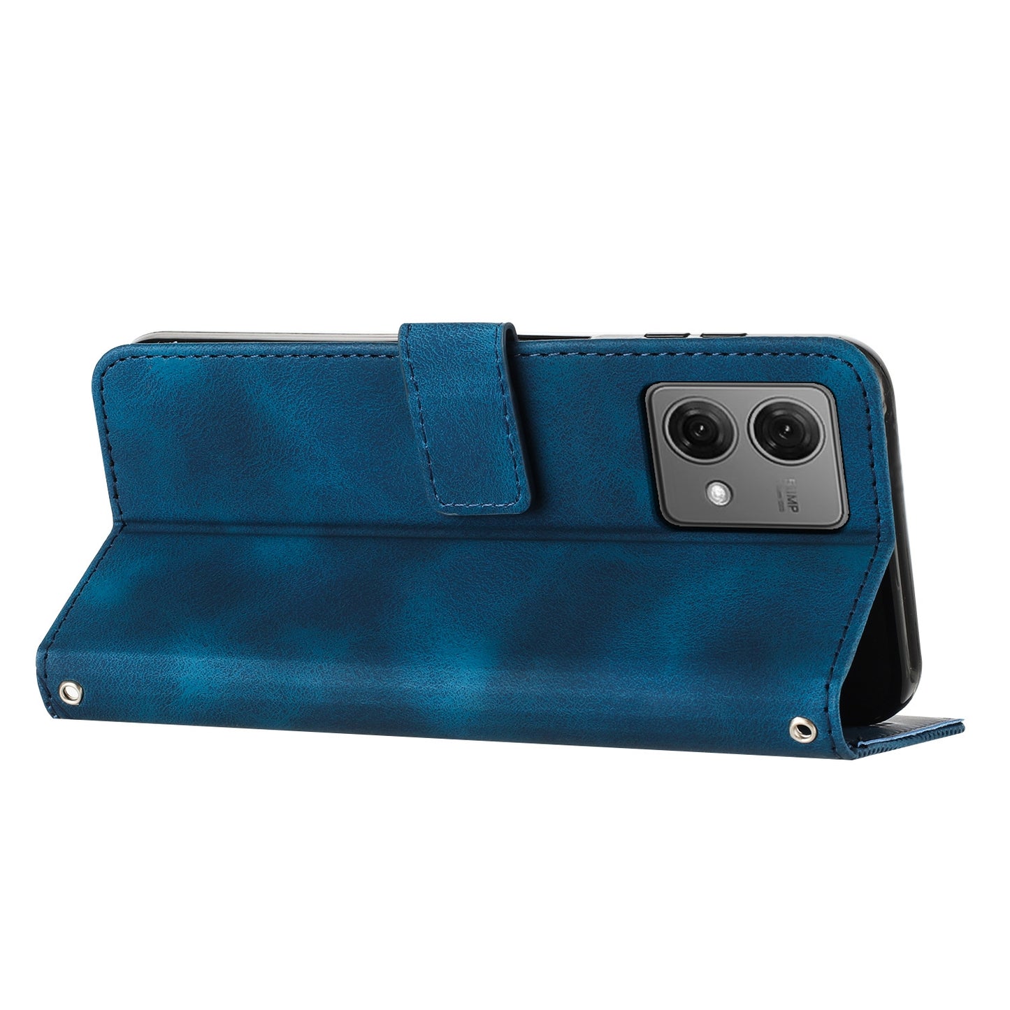 Motorola Edge 40 Neo Dream Triangle Leather Wallet Phone Case with Lanyard, Card Slot, Cash Compartment, Foldable Kickstand, Shockproof PU TPU Protective Cover
