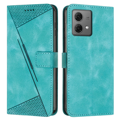 Motorola Edge 40 Neo Dream Triangle Leather Wallet Phone Case with Lanyard, Card Slot, Cash Compartment, Foldable Kickstand, Shockproof PU TPU Protective Cover