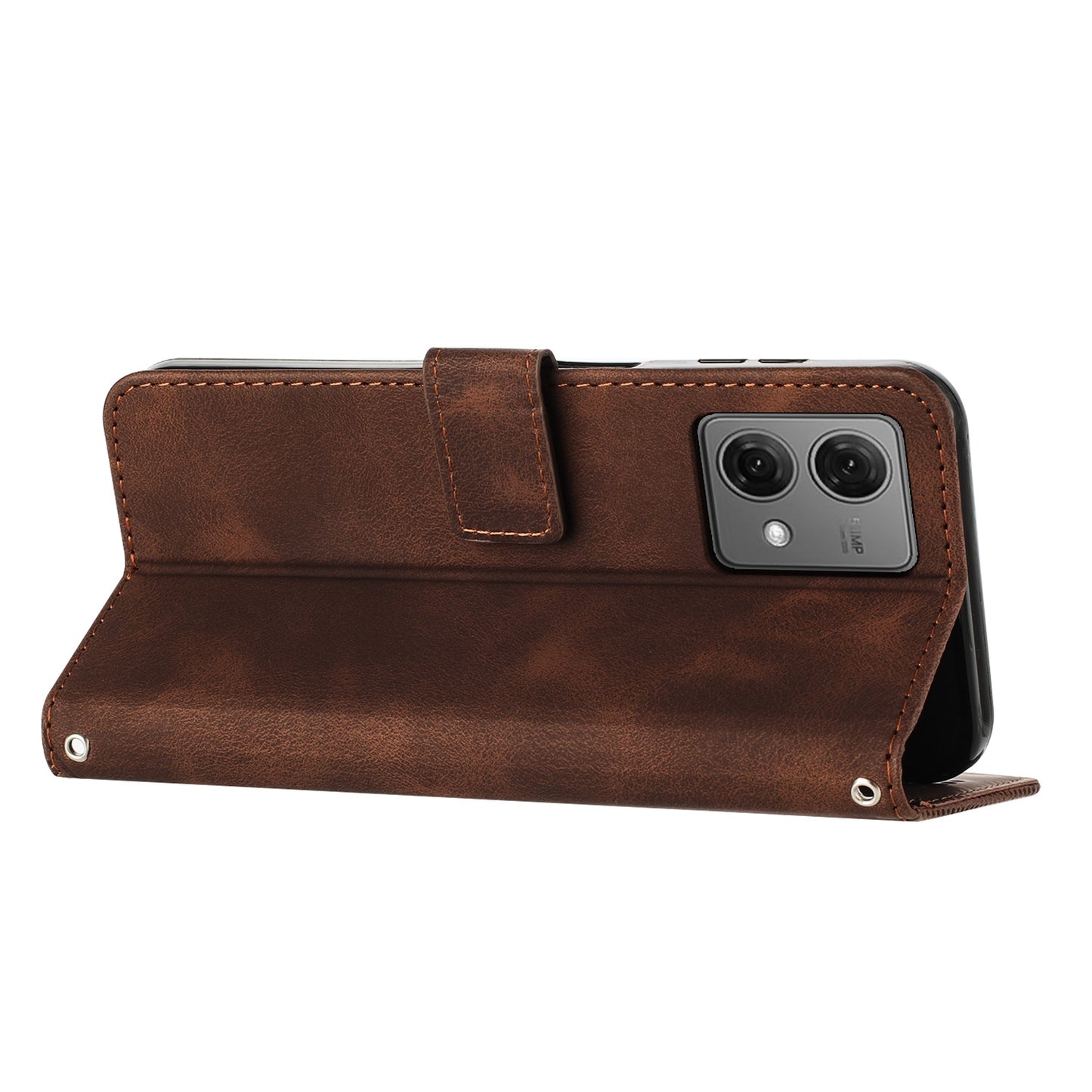 Motorola Edge 40 Neo Dream Triangle Leather Wallet Phone Case with Lanyard, Card Slot, Cash Compartment, Foldable Kickstand, Shockproof PU TPU Protective Cover