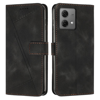 Motorola Edge 40 Neo Dream Triangle Leather Wallet Phone Case with Lanyard, Card Slot, Cash Compartment, Foldable Kickstand, Shockproof PU TPU Protective Cover