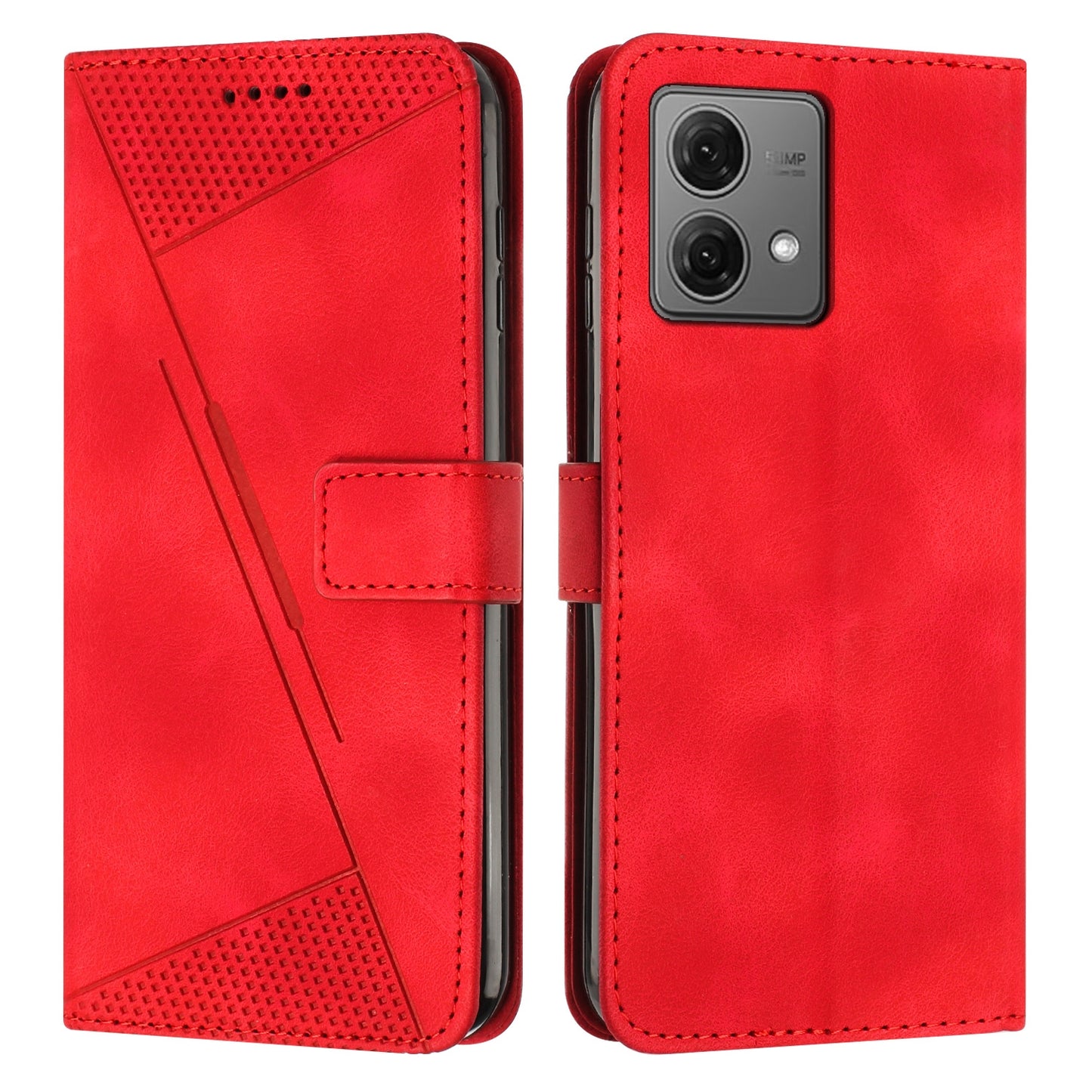 Motorola Moto G Stylus 4G 2023 Dream Triangle Leather Wallet Phone Case with Lanyard, Card Slot, Cash Compartment, Foldable Kickstand, Shockproof PU TPU Protective Cover