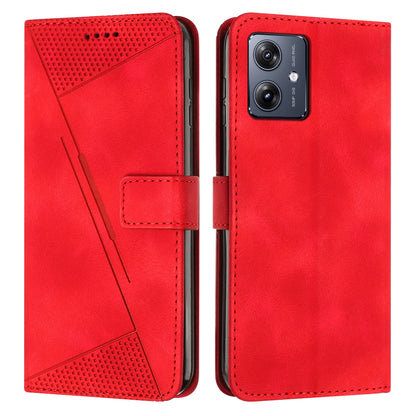 Motorola Moto G54 Dream Triangle Leather Wallet Phone Case with Lanyard, Card Slot, Cash Compartment, Foldable Kickstand, Shockproof PU TPU Protective Cover