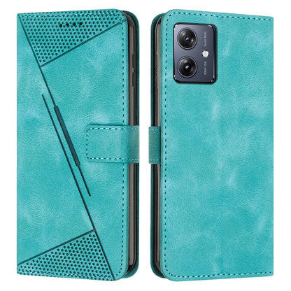 Motorola Moto G54 Dream Triangle Leather Wallet Phone Case with Lanyard, Card Slot, Cash Compartment, Foldable Kickstand, Shockproof PU TPU Protective Cover