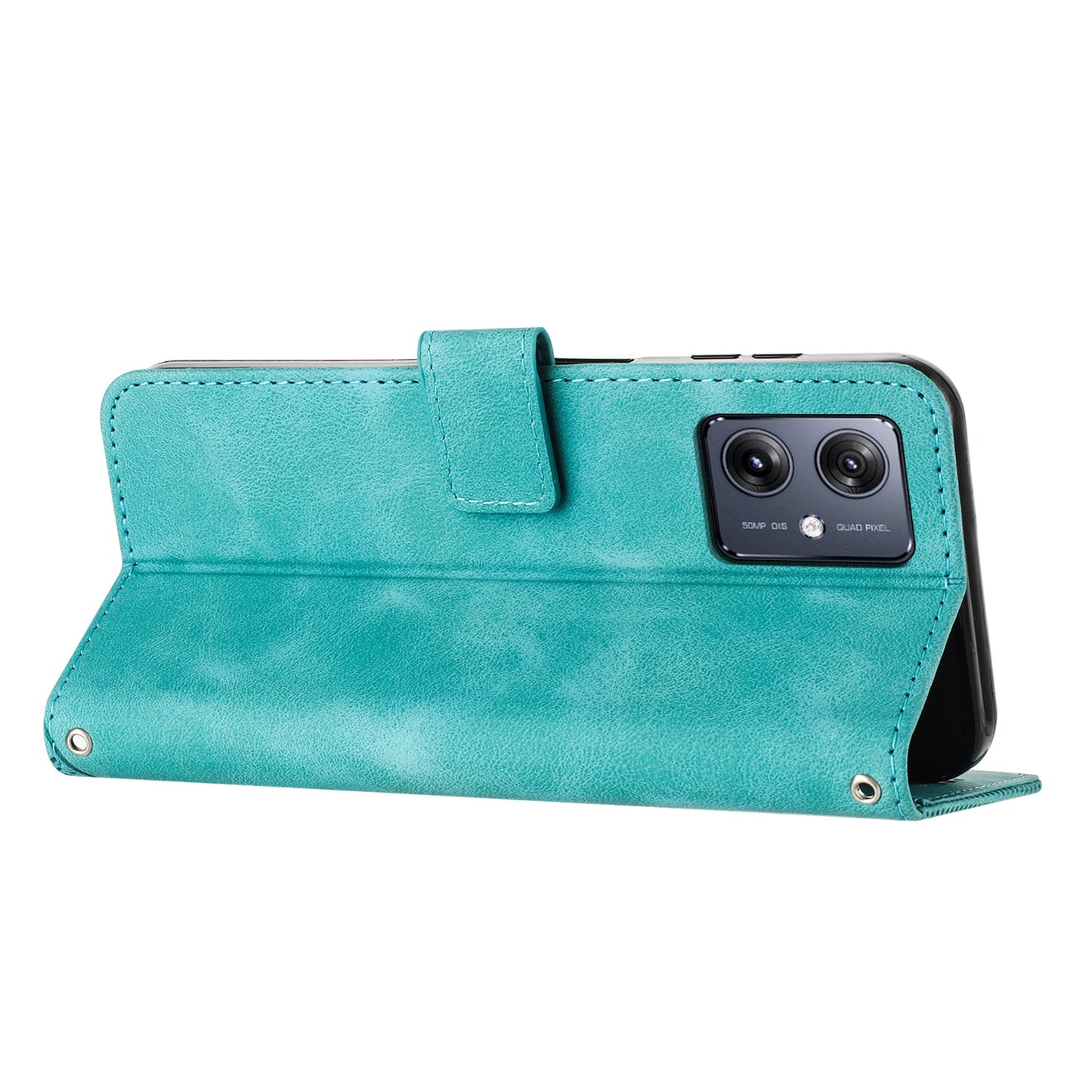 Motorola Moto G54 Dream Triangle Leather Wallet Phone Case with Lanyard, Card Slot, Cash Compartment, Foldable Kickstand, Shockproof PU TPU Protective Cover