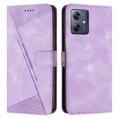 Motorola Moto G54 Dream Triangle Leather Wallet Phone Case with Lanyard, Card Slot, Cash Compartment, Foldable Kickstand, Shockproof PU TPU Protective Cover