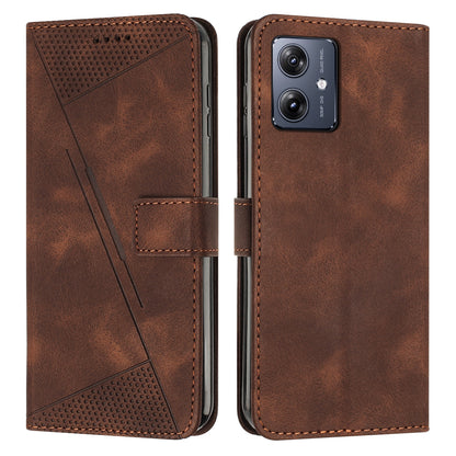 Motorola Moto G54 Dream Triangle Leather Wallet Phone Case with Lanyard, Card Slot, Cash Compartment, Foldable Kickstand, Shockproof PU TPU Protective Cover