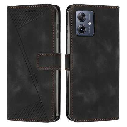Motorola Moto G54 Dream Triangle Leather Wallet Phone Case with Lanyard, Card Slot, Cash Compartment, Foldable Kickstand, Shockproof PU TPU Protective Cover