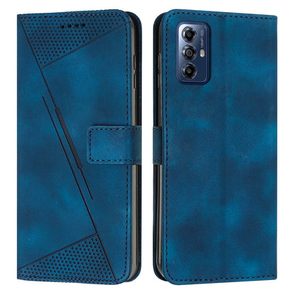 Motorola Moto G Play 2024 Dream Triangle Leather Wallet Phone Case with Lanyard, Card Slot, Cash Compartment, Foldable Kickstand, Shockproof PU TPU Protective Cover