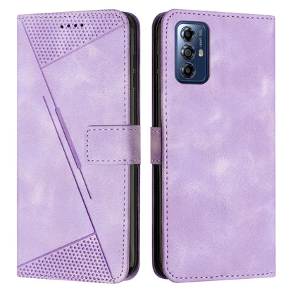 Motorola Moto G Play 2024 Dream Triangle Leather Wallet Phone Case with Lanyard, Card Slot, Cash Compartment, Foldable Kickstand, Shockproof PU TPU Protective Cover