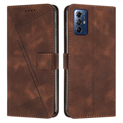 Motorola Moto G Play 2024 Dream Triangle Leather Wallet Phone Case with Lanyard, Card Slot, Cash Compartment, Foldable Kickstand, Shockproof PU TPU Protective Cover