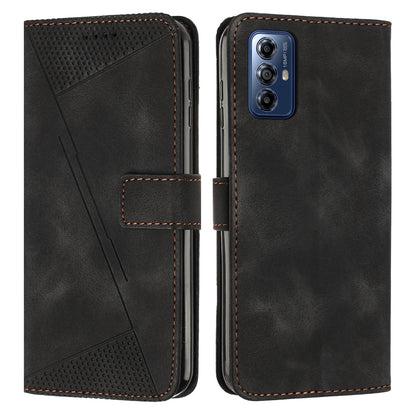 Motorola Moto G Play 2024 Dream Triangle Leather Wallet Phone Case with Lanyard, Card Slot, Cash Compartment, Foldable Kickstand, Shockproof PU TPU Protective Cover