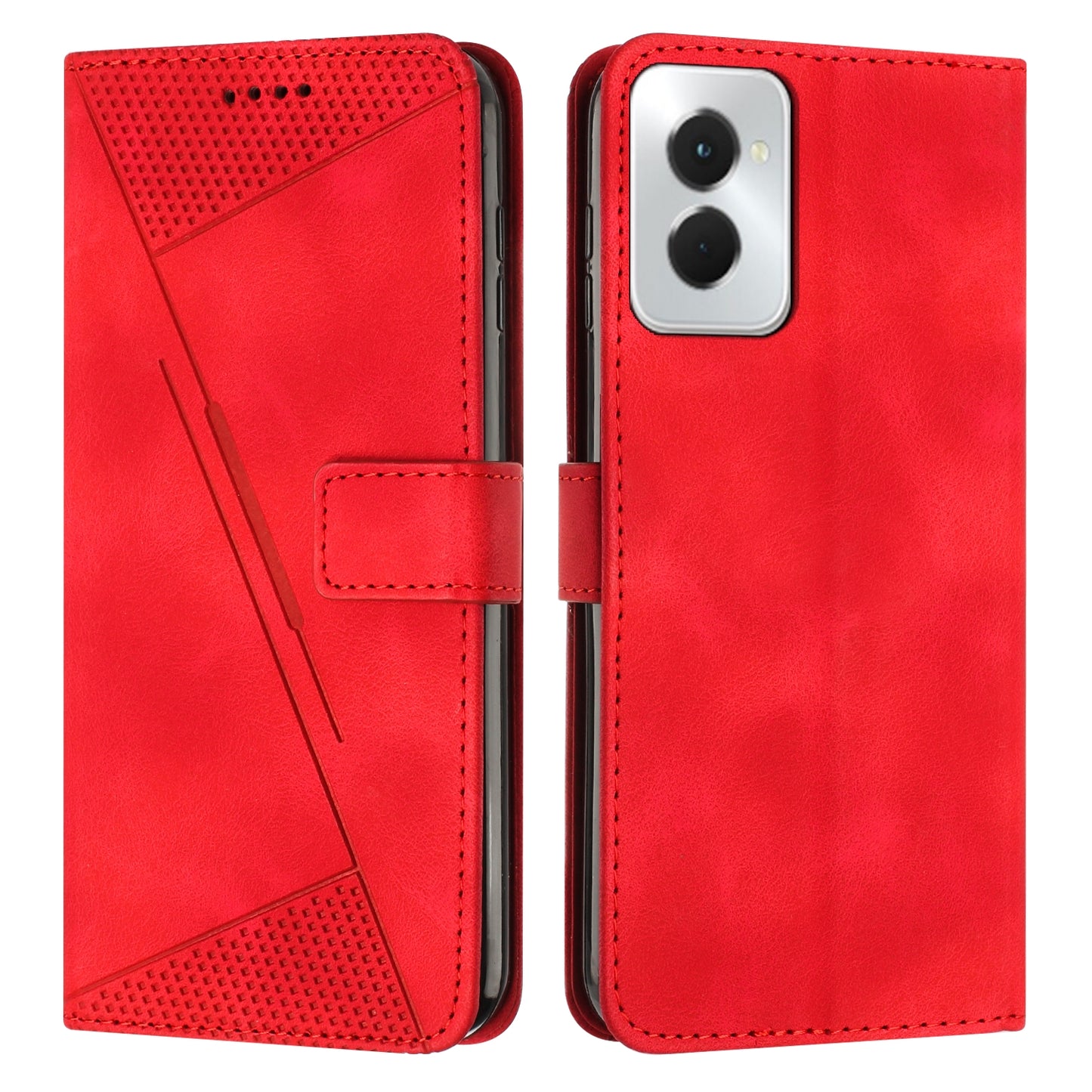 Motorola Moto G Power 5G 2024 Dream Triangle Leather Wallet Phone Case with Lanyard, Card Slot, Cash Compartment, Foldable Kickstand, Shockproof PU TPU Protective Cover