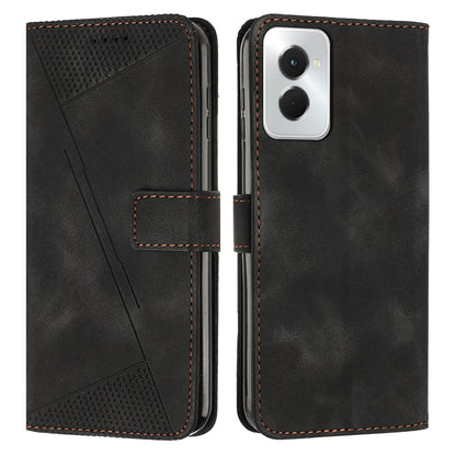 Motorola Moto G Power 5G 2024 Dream Triangle Leather Wallet Phone Case with Lanyard, Card Slot, Cash Compartment, Foldable Kickstand, Shockproof PU TPU Protective Cover