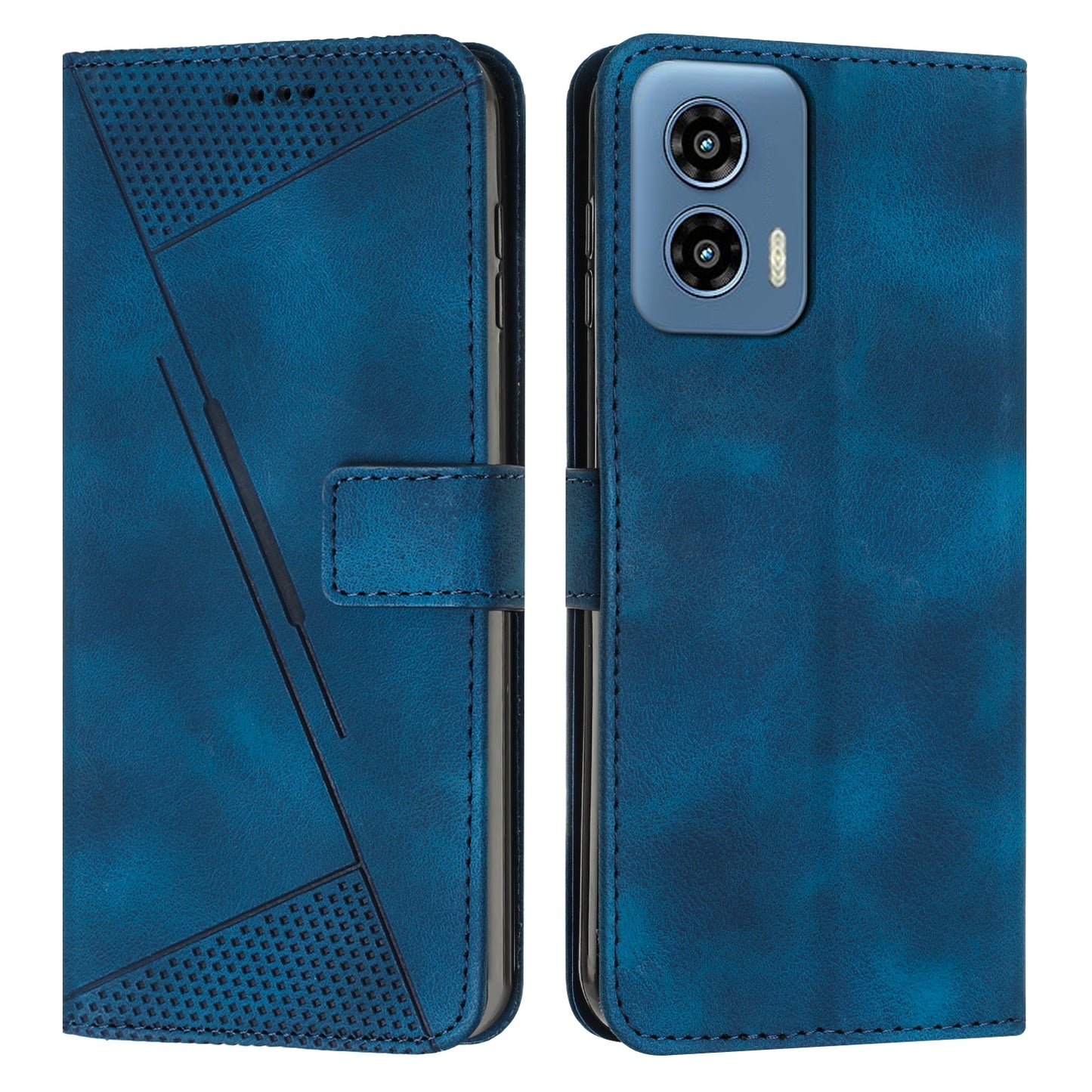 Motorola Moto G Play 5G 2024 Dream Triangle Leather Wallet Phone Case with Lanyard, Card Slot, Cash Compartment, Foldable Kickstand, Shockproof PU TPU Protective Cover