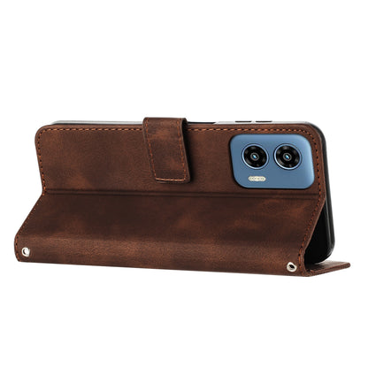 Motorola Moto G Play 5G 2024 Dream Triangle Leather Wallet Phone Case with Lanyard, Card Slot, Cash Compartment, Foldable Kickstand, Shockproof PU TPU Protective Cover