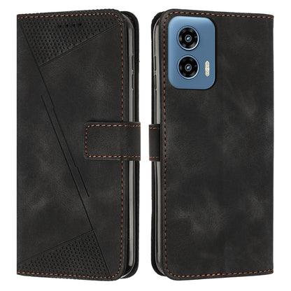 Motorola Moto G Play 5G 2024 Dream Triangle Leather Wallet Phone Case with Lanyard, Card Slot, Cash Compartment, Foldable Kickstand, Shockproof PU TPU Protective Cover