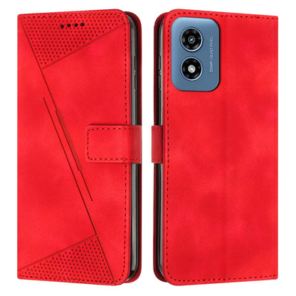 Motorola Moto G04 Dream Triangle Leather Wallet Phone Case with Lanyard, Card Slot, Cash Compartment, Foldable Kickstand, Shockproof PU TPU Protective Cover