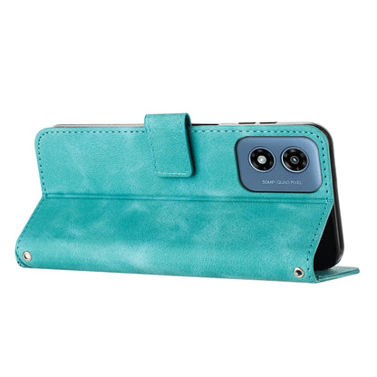 Motorola Moto G24 Dream Triangle Leather Wallet Phone Case with Lanyard, Card Slot, Cash Compartment, Foldable Kickstand, Shockproof PU TPU Protective Cover