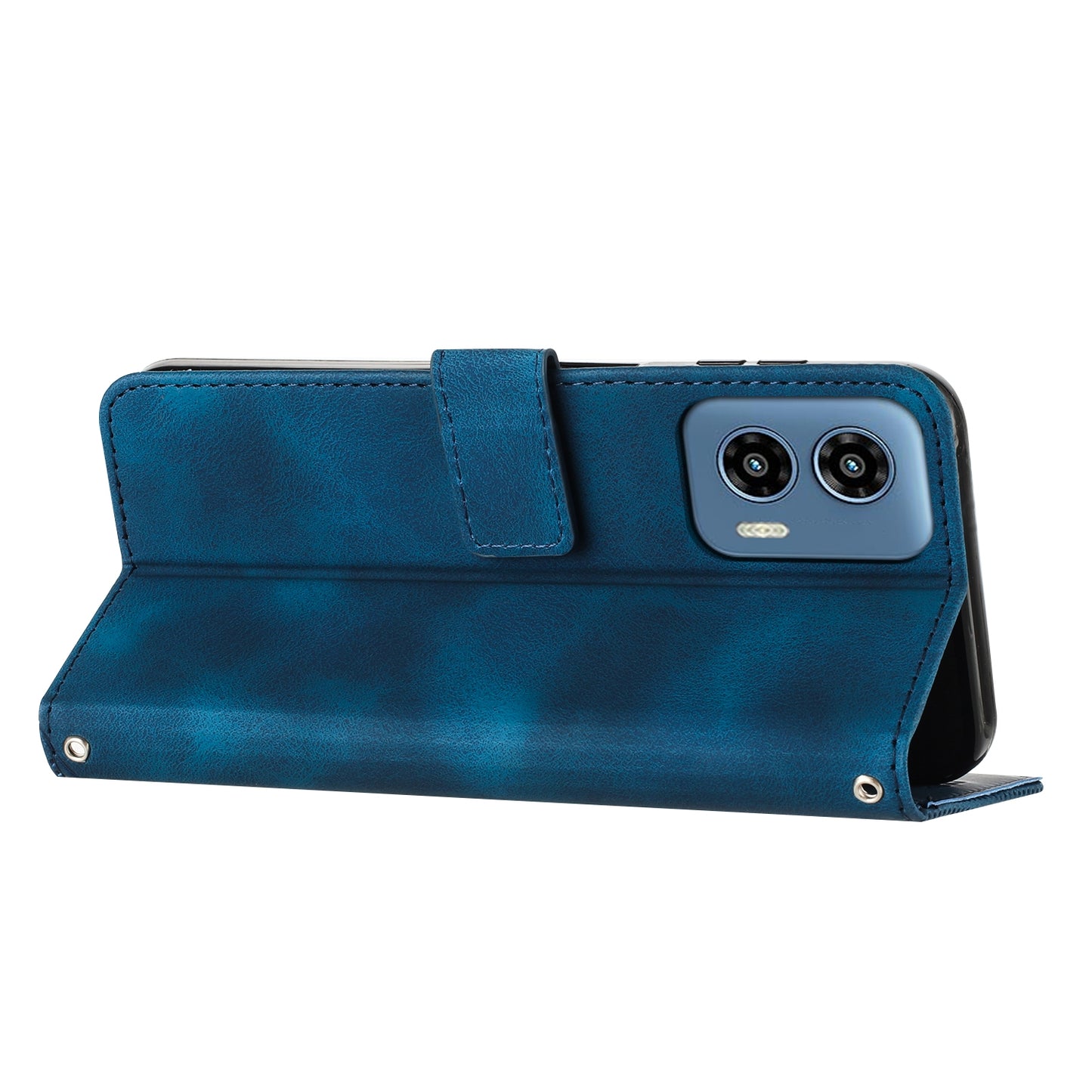 Motorola Moto G34 5G Dream Triangle Leather Wallet Phone Case with Lanyard, Card Slot, Cash Compartment, Foldable Kickstand, Shockproof PU TPU Protective Cover