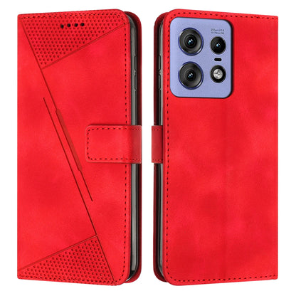 Motorola Edge 50 Ultra Dream Triangle Leather Wallet Phone Case with Lanyard, Card Slot, Cash Compartment, Foldable Kickstand, Shockproof PU TPU Protective Cover