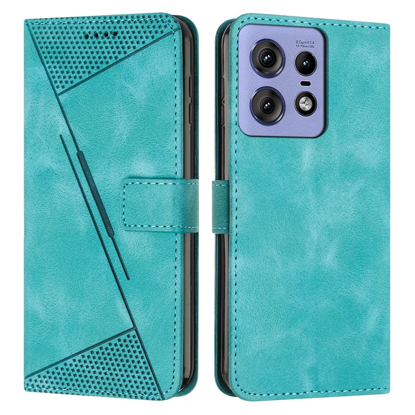Motorola Edge 50 Ultra Dream Triangle Leather Wallet Phone Case with Lanyard, Card Slot, Cash Compartment, Foldable Kickstand, Shockproof PU TPU Protective Cover