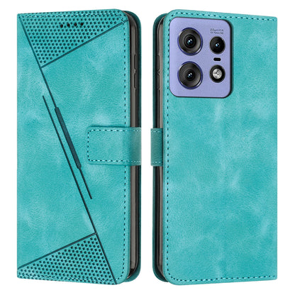 Motorola Edge 50 Ultra Dream Triangle Leather Wallet Phone Case with Lanyard, Card Slot, Cash Compartment, Foldable Kickstand, Shockproof PU TPU Protective Cover