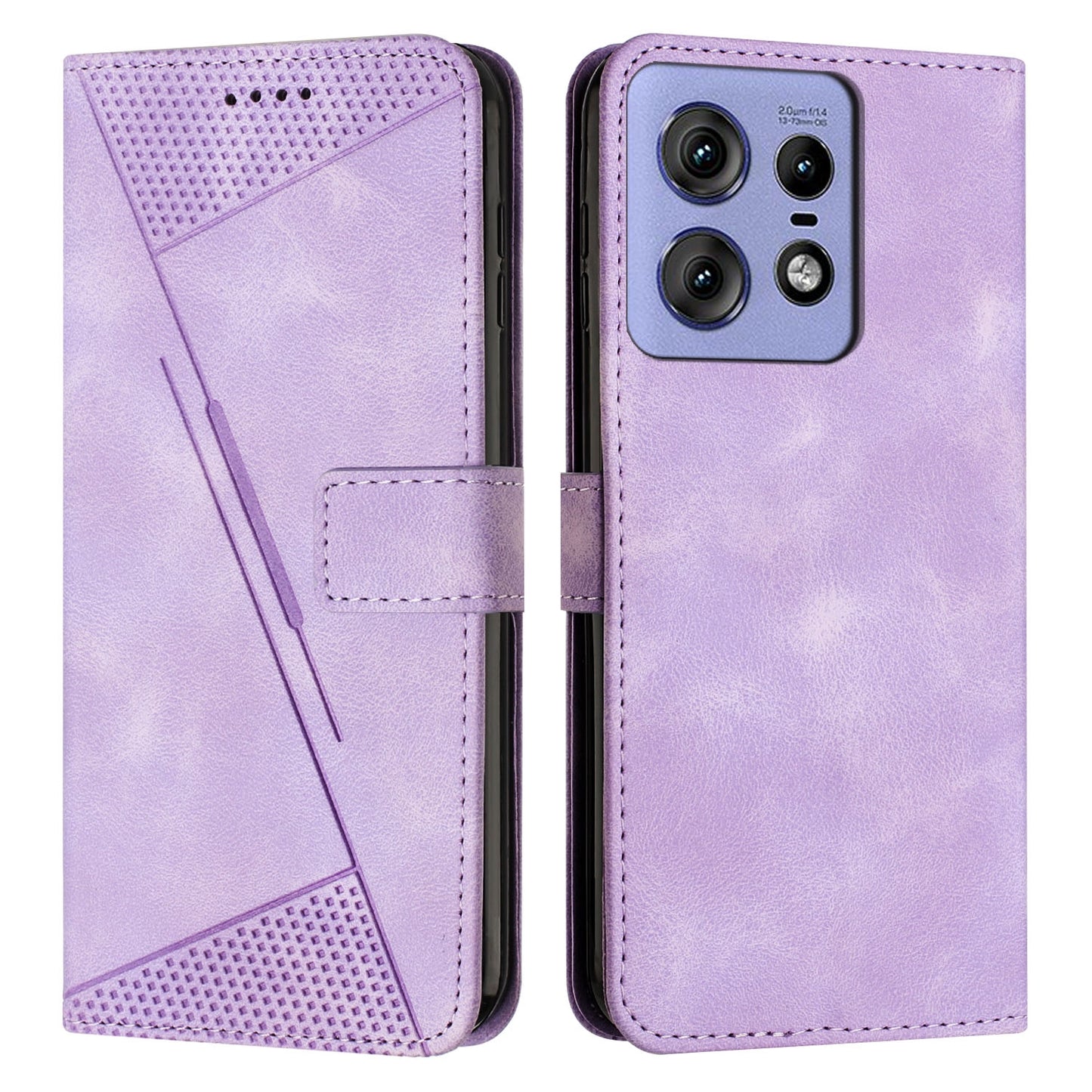 Motorola Edge 50 Ultra Dream Triangle Leather Wallet Phone Case with Lanyard, Card Slot, Cash Compartment, Foldable Kickstand, Shockproof PU TPU Protective Cover