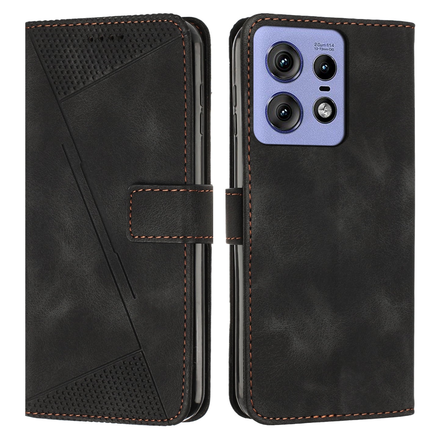 Motorola Edge 50 Ultra Dream Triangle Leather Wallet Phone Case with Lanyard, Card Slot, Cash Compartment, Foldable Kickstand, Shockproof PU TPU Protective Cover