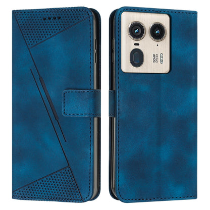 Motorola Edge 50 Pro Dream Triangle Leather Wallet Phone Case with Lanyard, Card Slot, Cash Compartment, Foldable Kickstand, Shockproof PU TPU Protective Cover