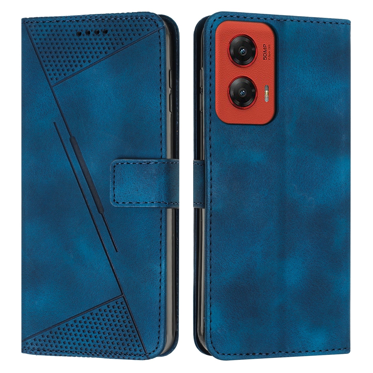 Motorola Moto G Stylus 5G 2024 Dream Triangle Leather Wallet Phone Case with Lanyard, Card Slot, Cash Compartment, Foldable Kickstand, Shockproof PU TPU Protective Cover