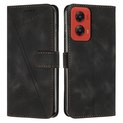 Motorola Moto G Stylus 5G 2024 Dream Triangle Leather Wallet Phone Case with Lanyard, Card Slot, Cash Compartment, Foldable Kickstand, Shockproof PU TPU Protective Cover
