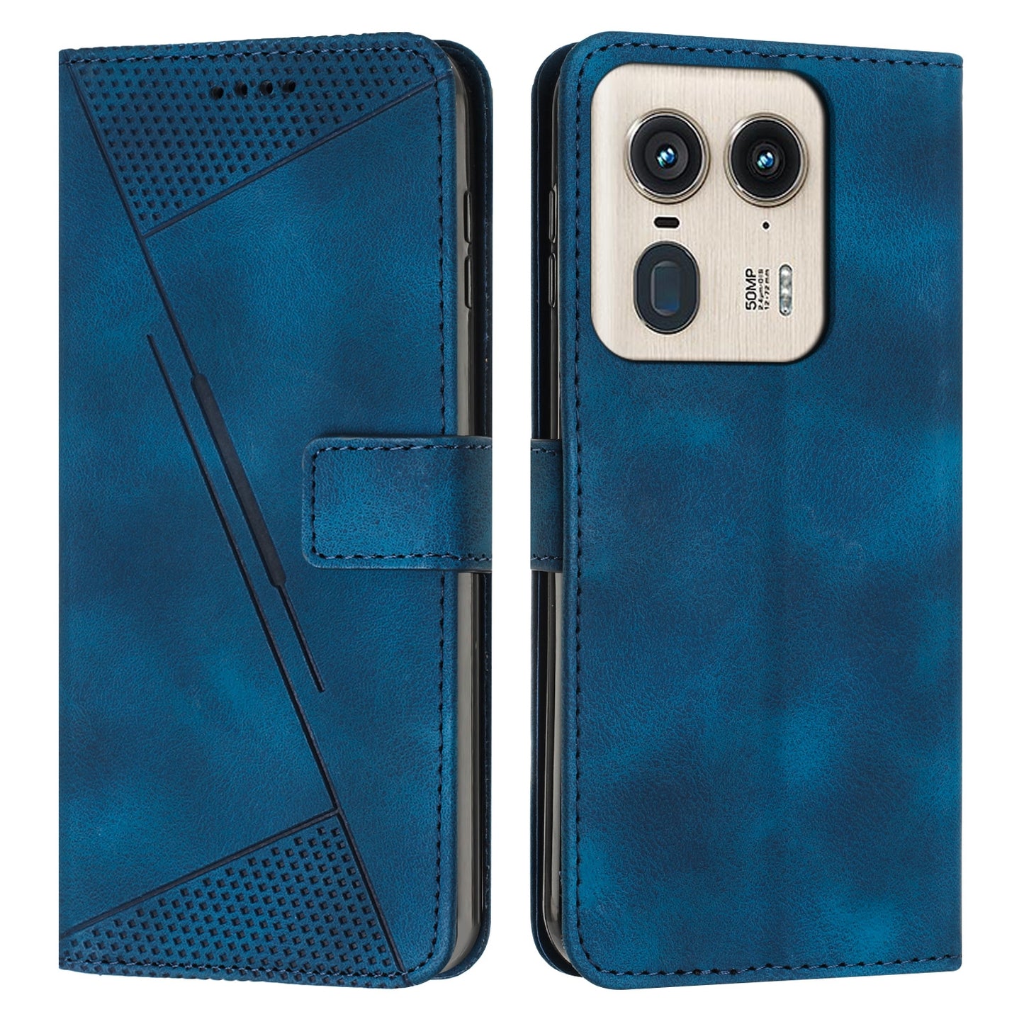 Motorola Moto X50 Ultra Dream Triangle Leather Wallet Phone Case with Lanyard, Card Slot, Cash Compartment, Foldable Kickstand, Shockproof PU TPU Protective Cover